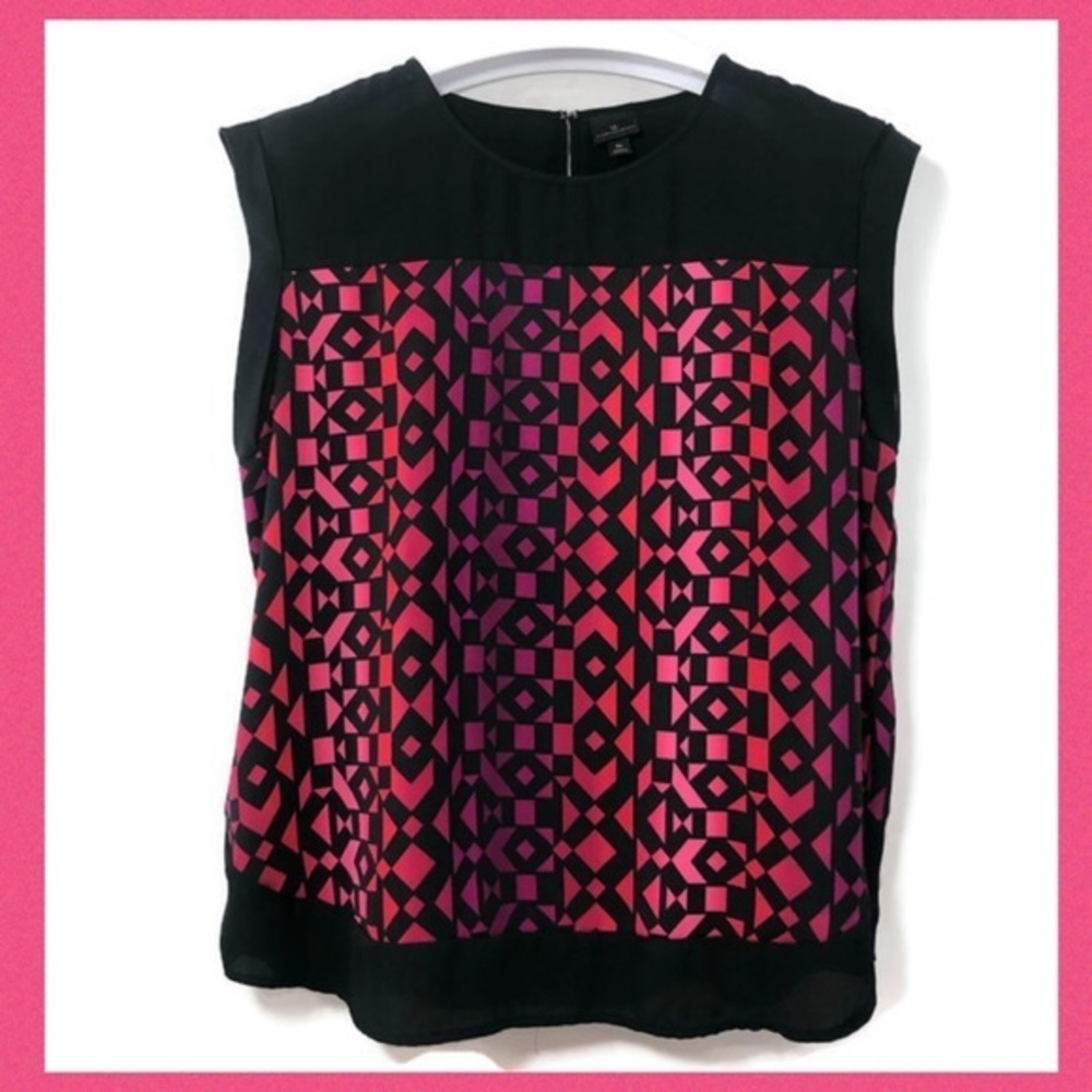 Worthington Geometric Pattern Sleeveless Top